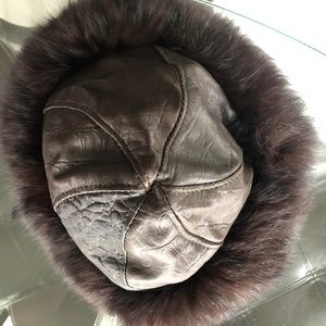 Winter hat leater and fox